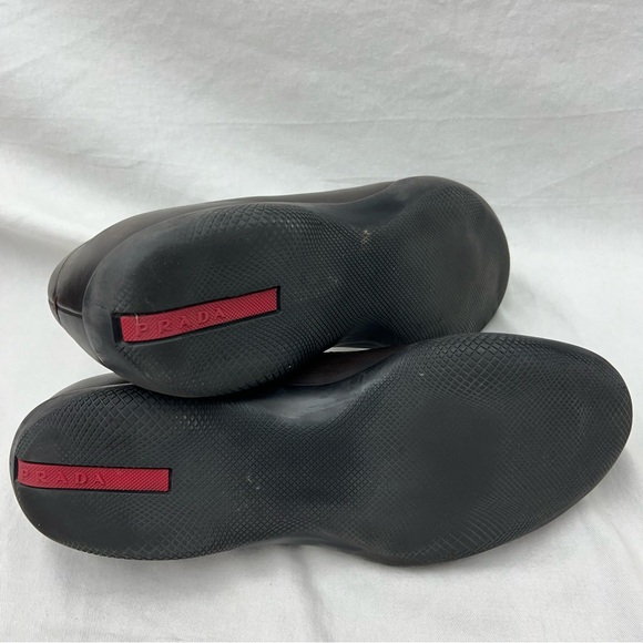 Authentic PRADA Driving Penny Loafers US Size 11 Brown Leather Rubber Soles - Picture 10 of 14